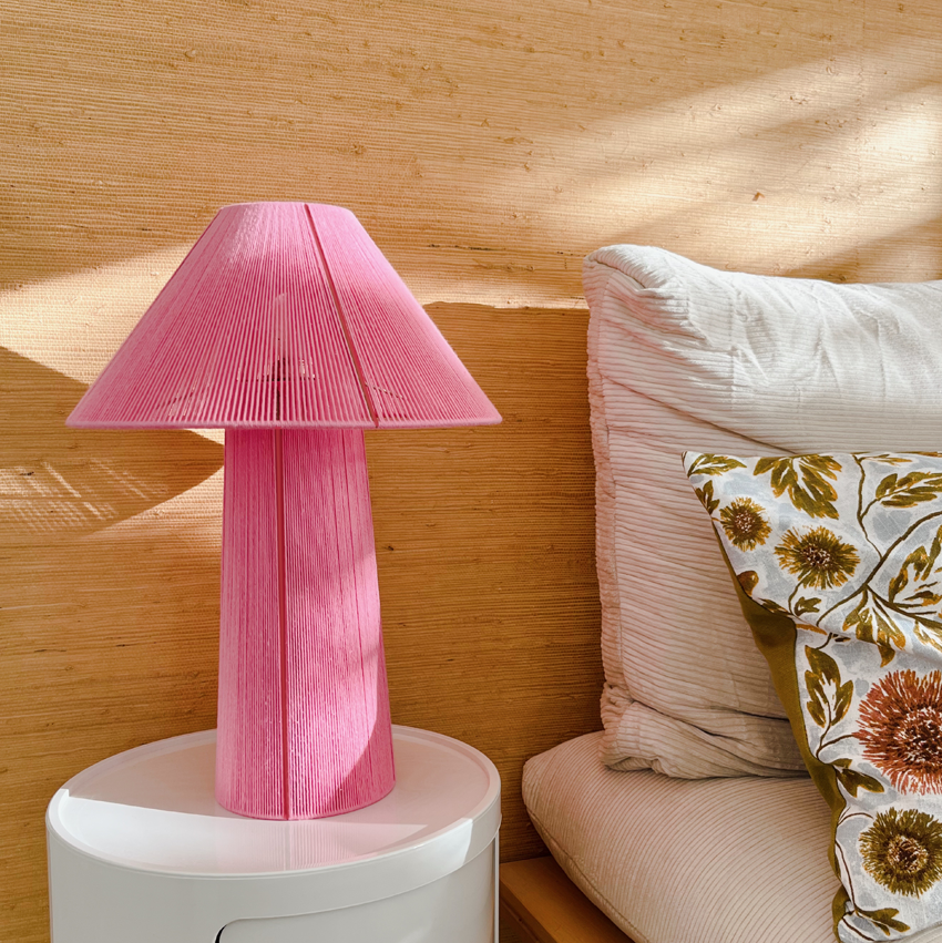 Lampe à poser tissée en coton Bonbon