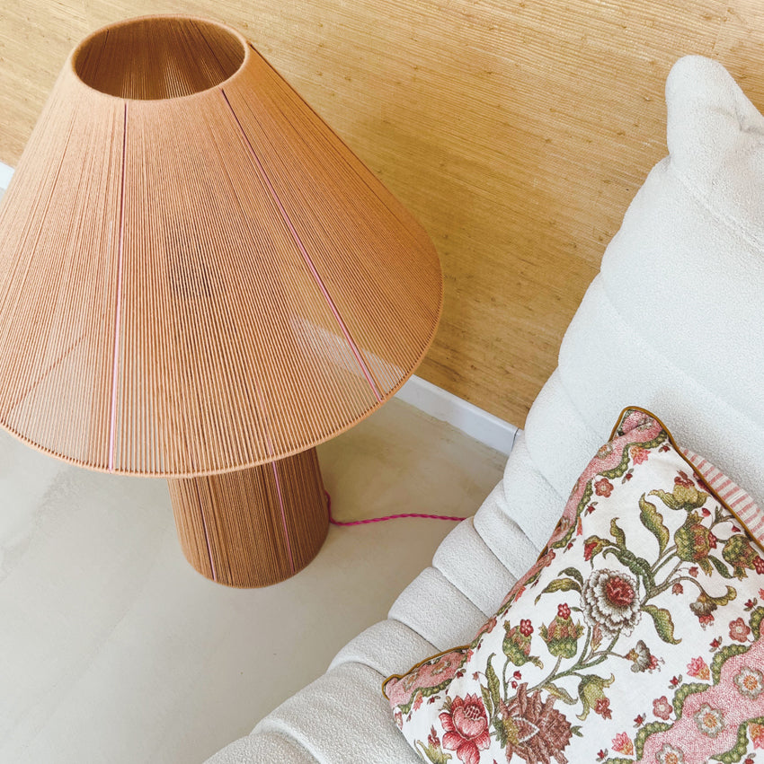 Lampe à poser au sol  tissée en coton Caramel XL