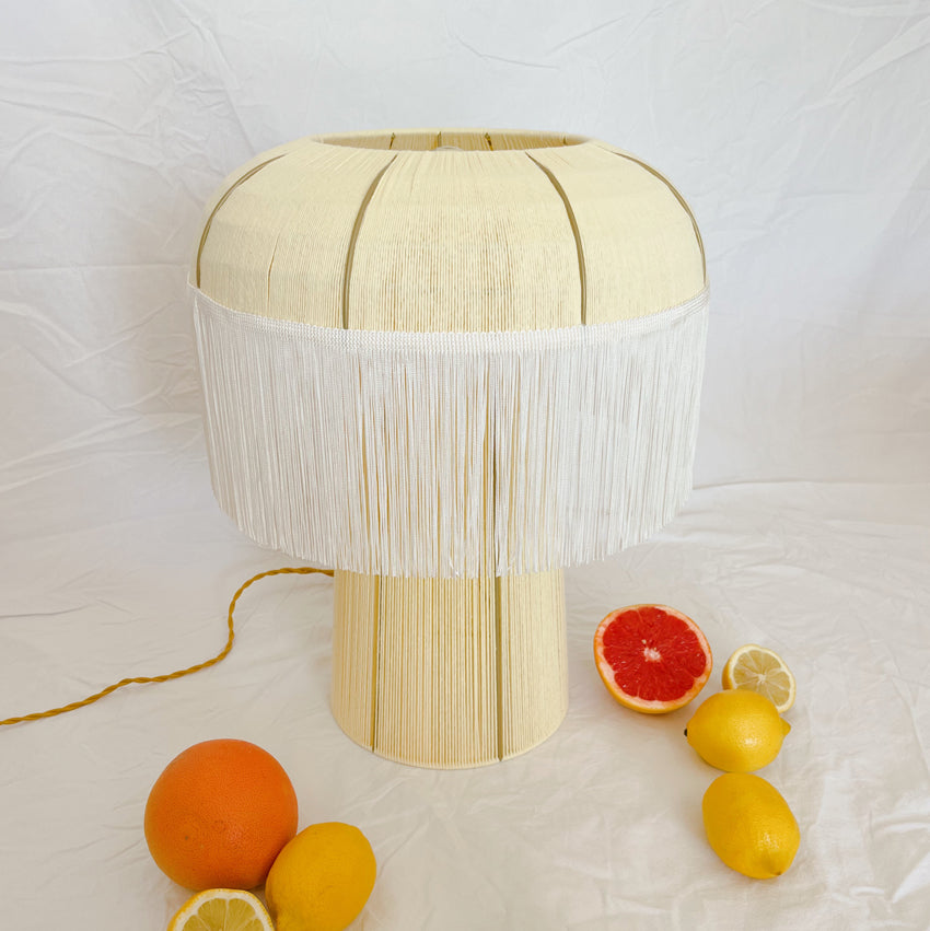 Lampe à poser tissée en coton Lime
