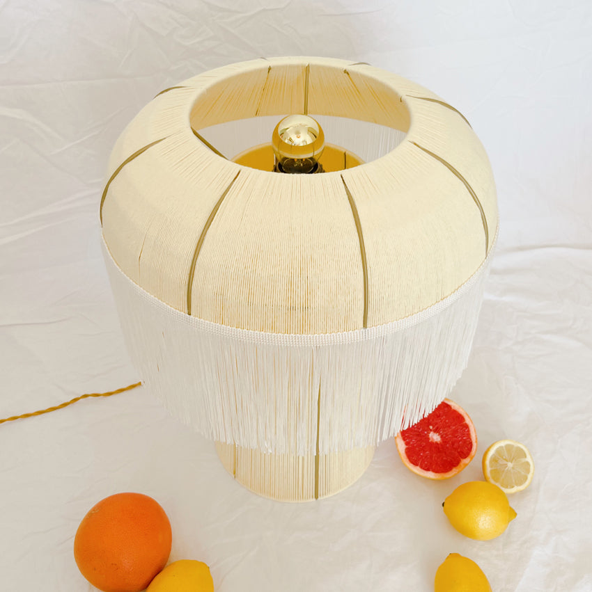 Lampe à poser tissée en coton Lime