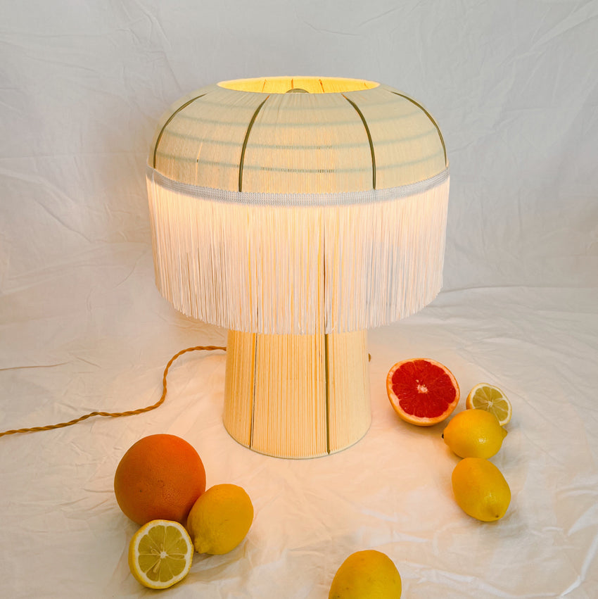 Lampe à poser tissée en coton Lime