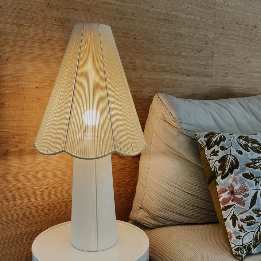 Lampe à poser tissée en coton Taro