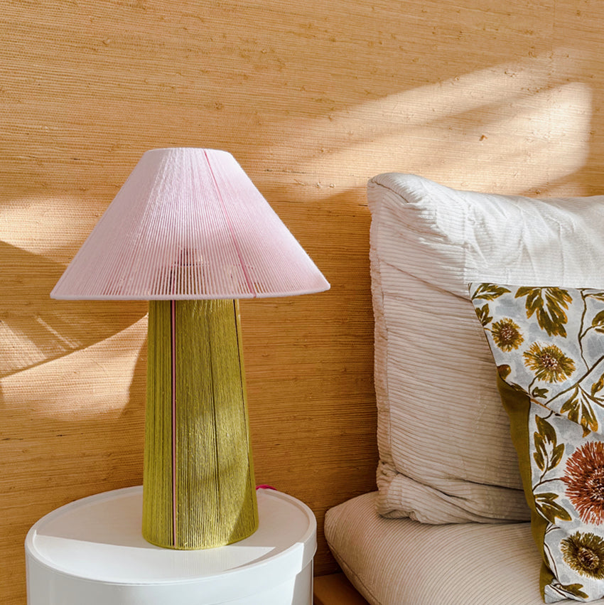 Lampe à poser tissée en coton Tiare
