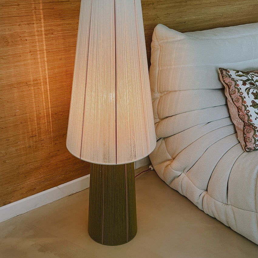 Lampe à poser au sol tissée en coton Waikiki
