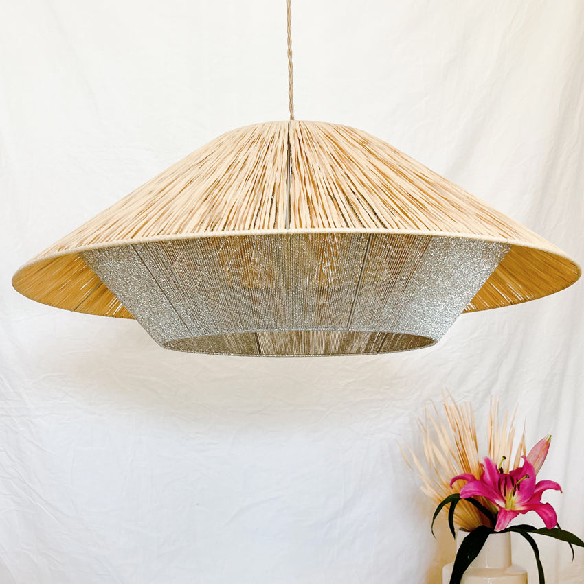 Suspension tissée en raphia Vénus