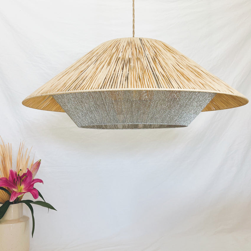 Suspension tissée en raphia Vénus