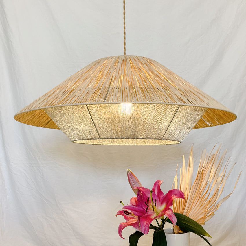 Suspension tissée en raphia Vénus