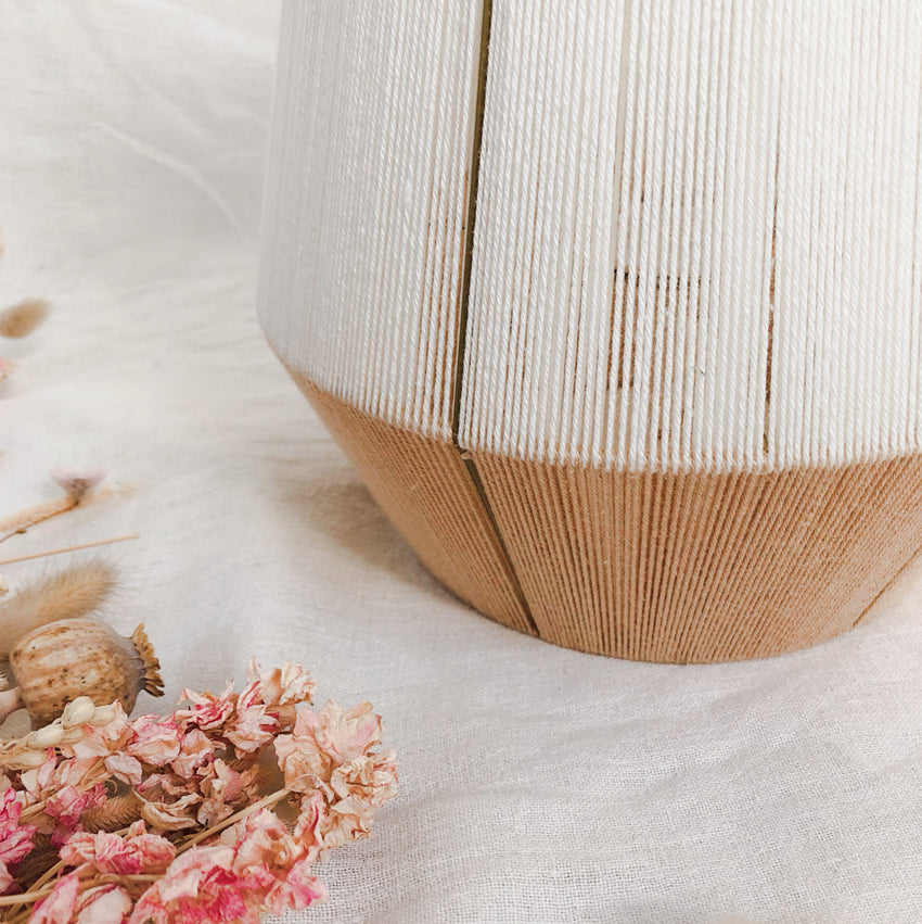 Lampe à poser tissée en coton Nauri small